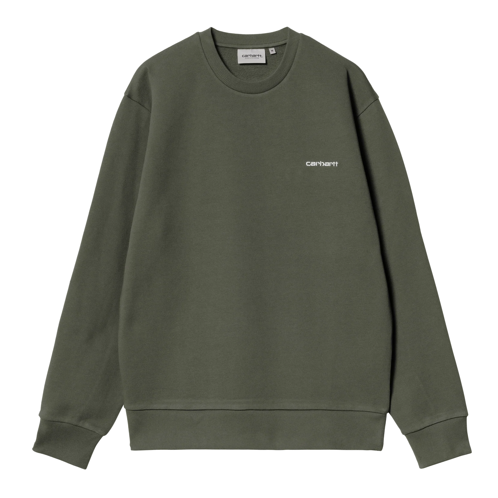 carhartt wip script embroidery sweat opuntia / white carhartt wip script embroidery sweat opuntia / white